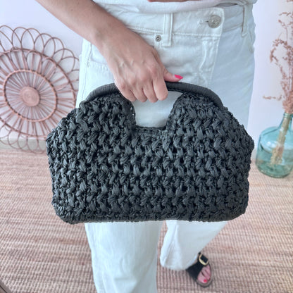 Bolso asa integrada trenzado negro