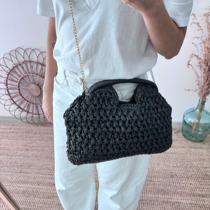 Bolso asa integrada trenzado negro