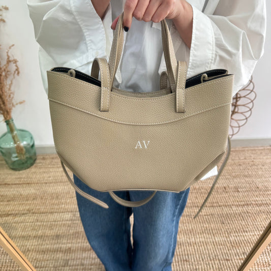 Tote estructurado piel taupe