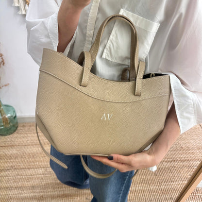 Tote estructurado piel taupe - Bubbleshopbcn