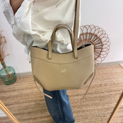 Tote estructurado piel taupe - Bubbleshopbcn