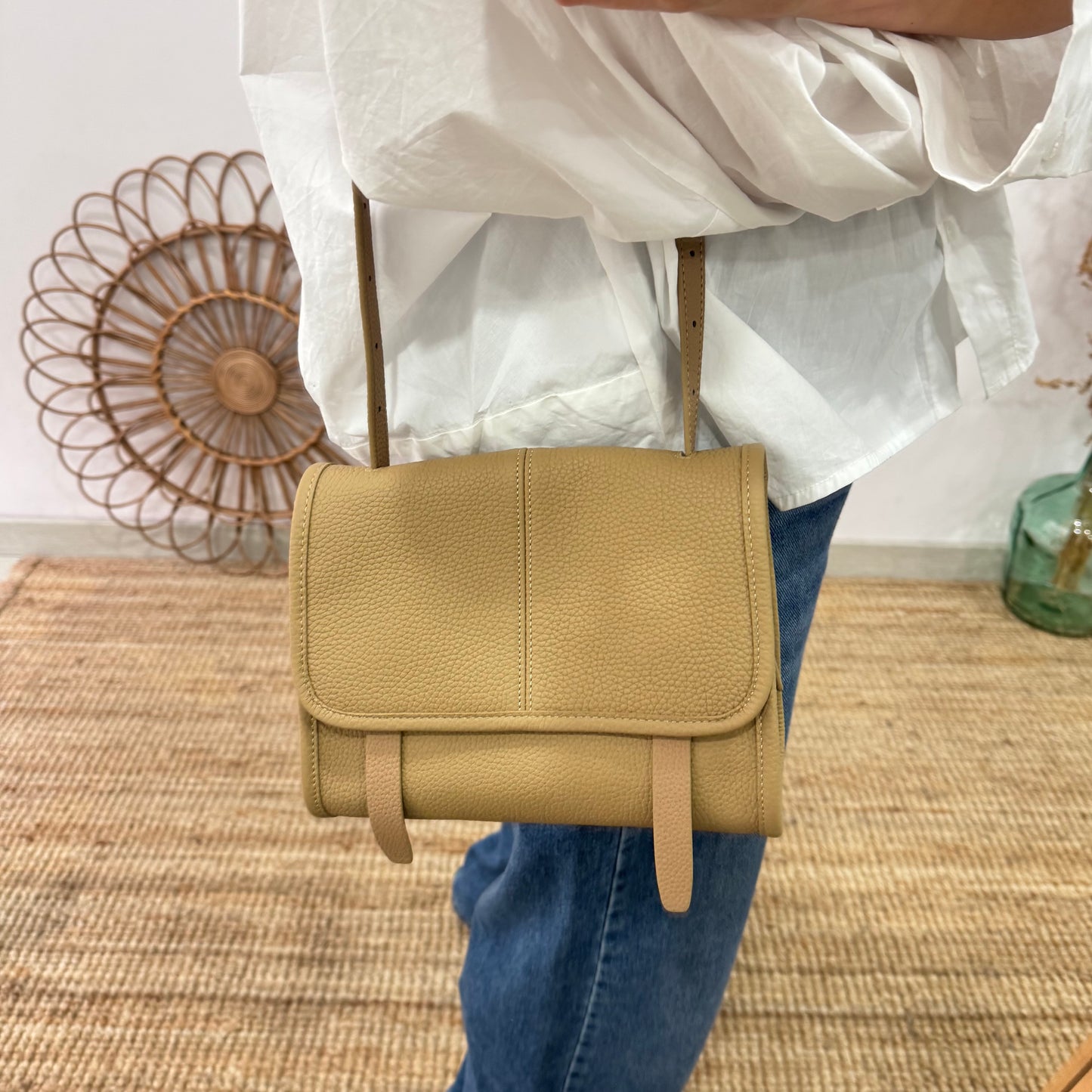 Bolso Satchel en Piel taupe