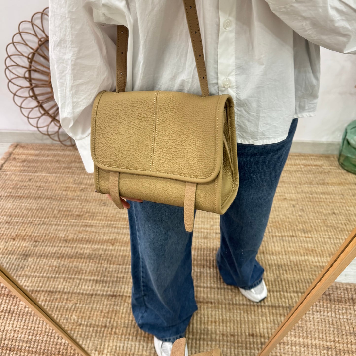 Bolso Satchel en Piel taupe