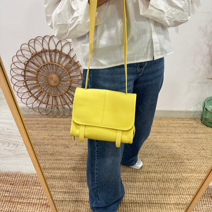 Bolso Satchel en Piel Amarilla