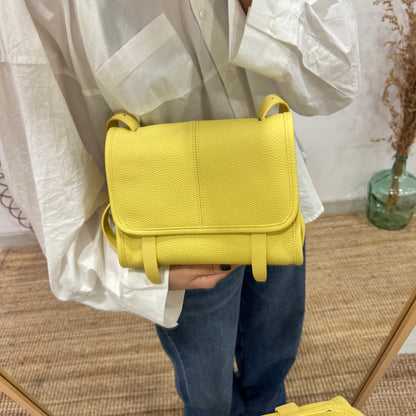 Bolso Satchel en Piel Amarilla
