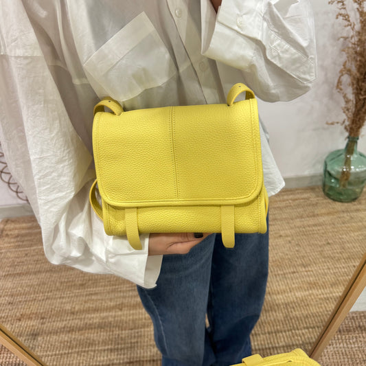 Bolso Satchel en Piel Amarilla
