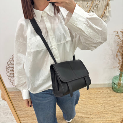 Bolso Satchel en Piel negra