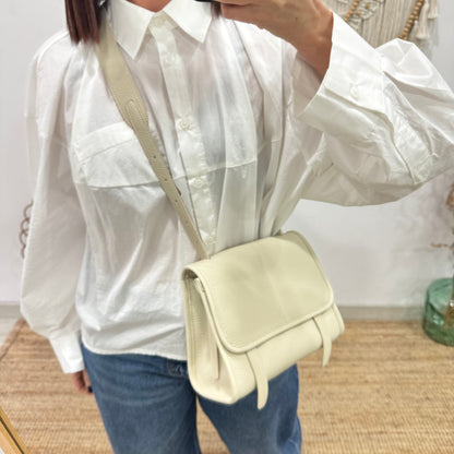 Bolso Satchel en Piel beige