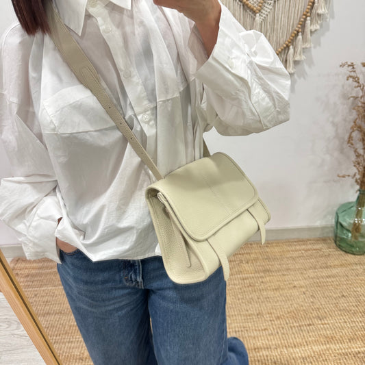 Bolso Satchel en Piel beige