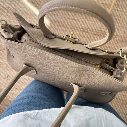 Bolso shopper taupe cierre dorado - Bubbleshopbcn