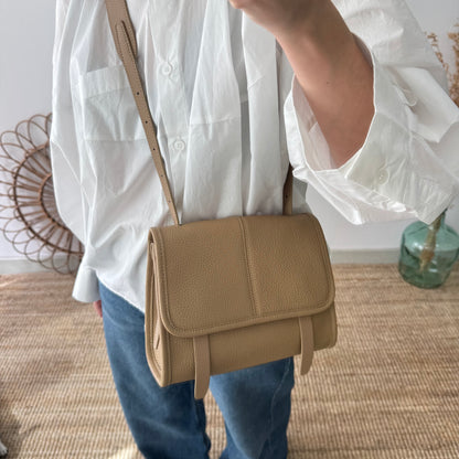 Bolso Satchel en Piel taupe