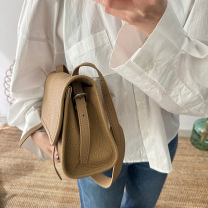 Bolso Satchel en Piel taupe