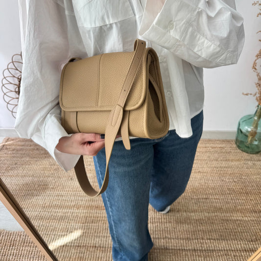 Bolso Satchel en Piel taupe