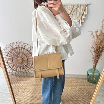 Bolso Satchel en Piel taupe
