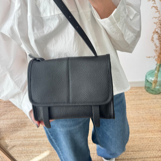 Bolso Satchel en Piel negra