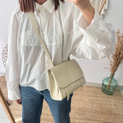 Bolso Satchel en Piel beige