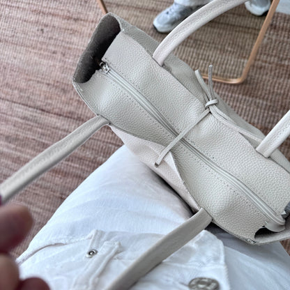 Bolso grande piel  beige personalizado iniciales bordadas