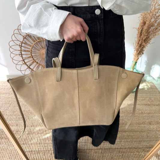 Bolso tote serraje taupe