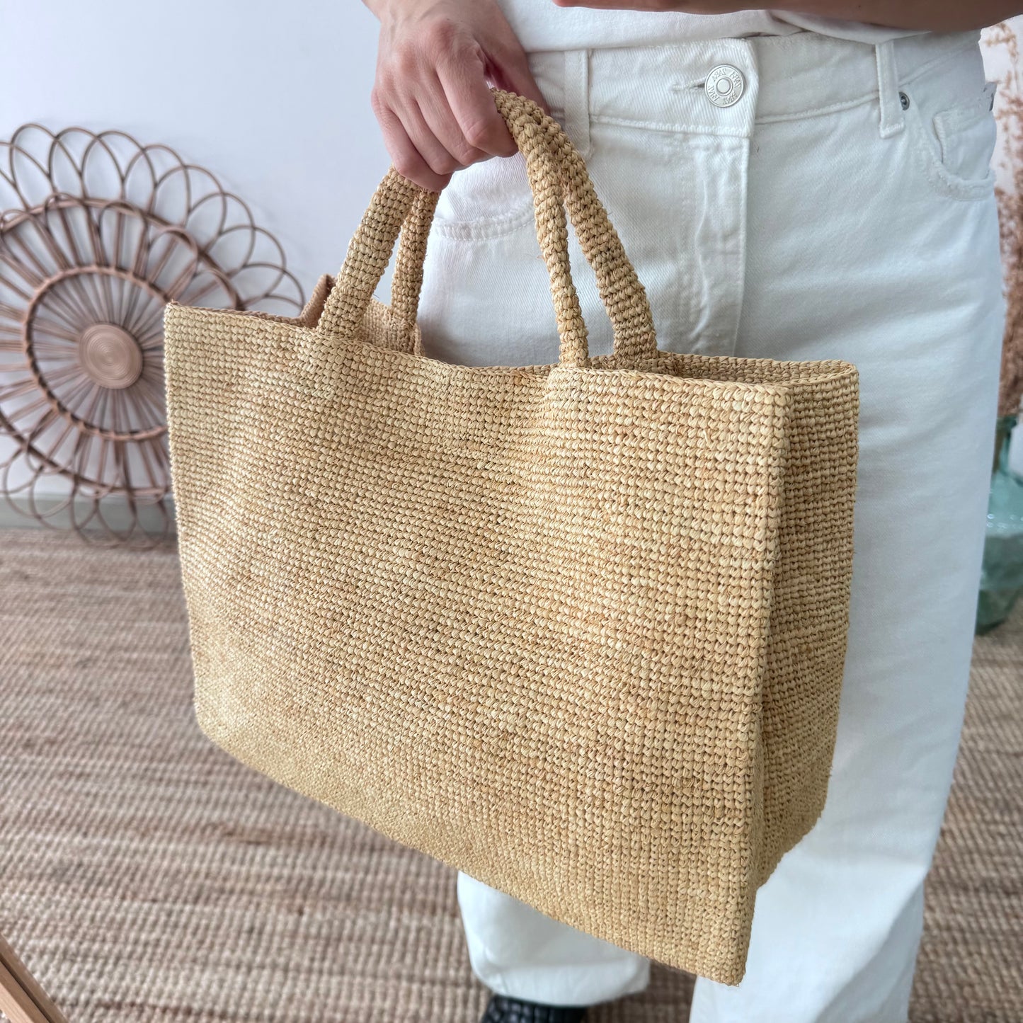 Bolso tote rafia