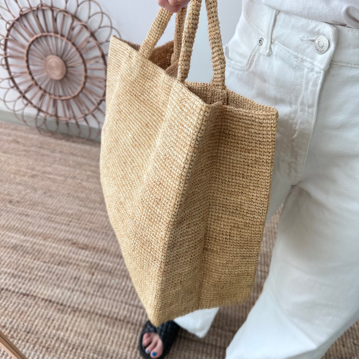 Bolso tote rafia