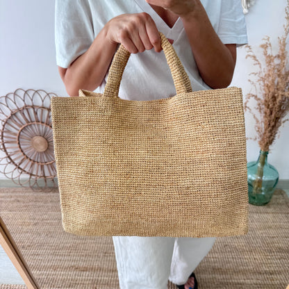 Bolso tote rafia