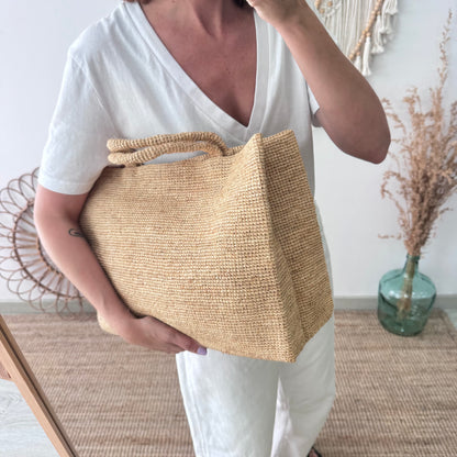 Bolso tote rafia