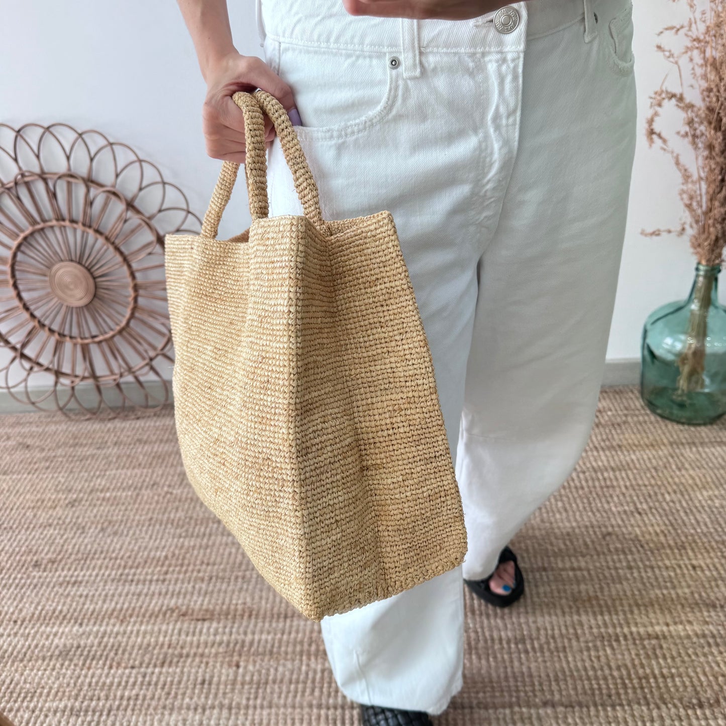 Bolso tote rafia