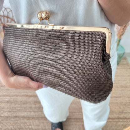 Bolso clutch boquilla marrón