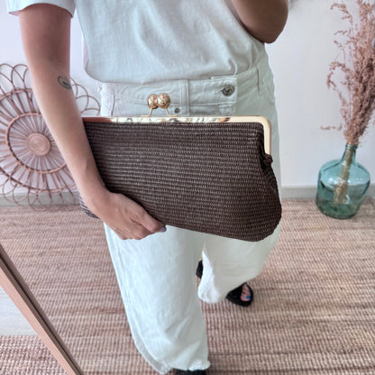 Bolso clutch boquilla marrón