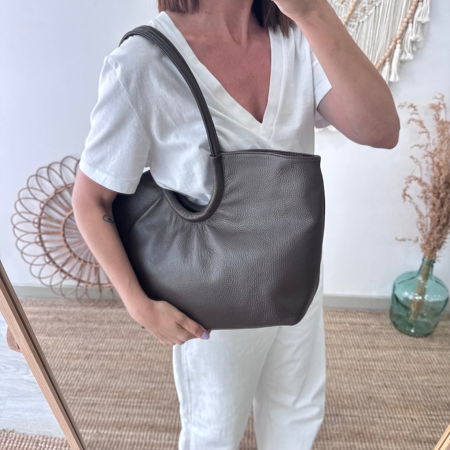 Shopper luna marrón chocolate