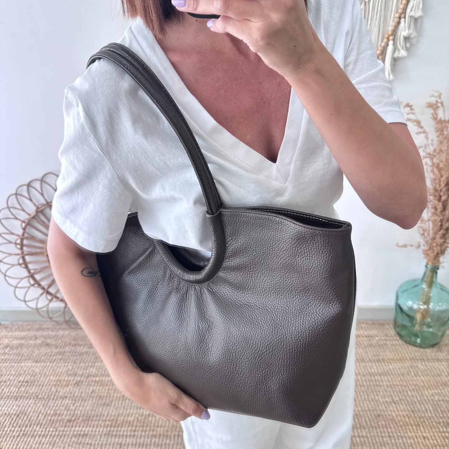 Shopper luna marrón chocolate