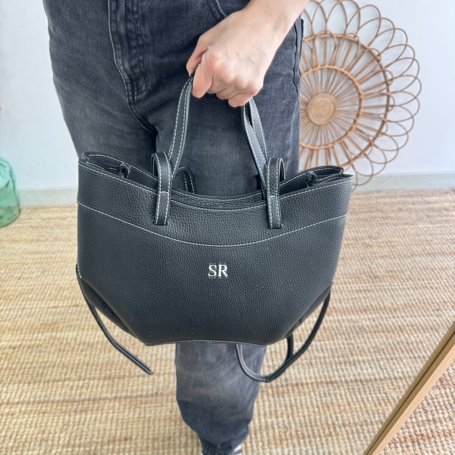 Tote estructurado piel negro