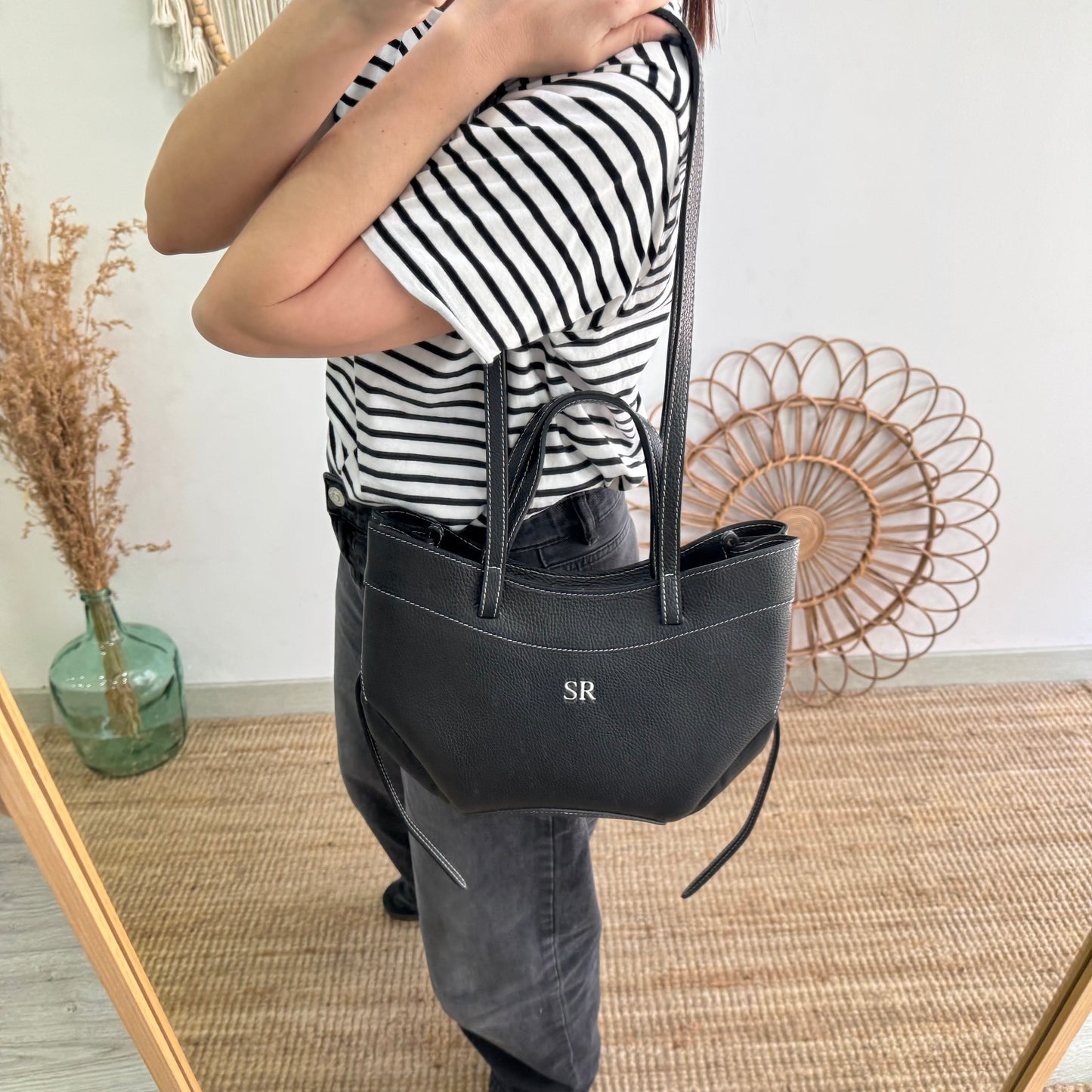 Tote estructurado piel negro