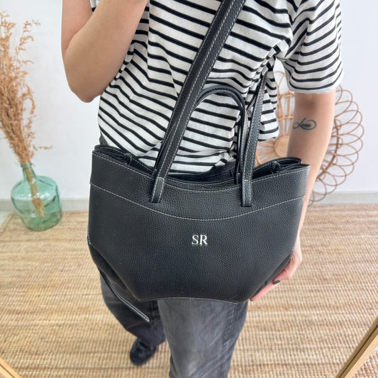 Tote estructurado piel negro