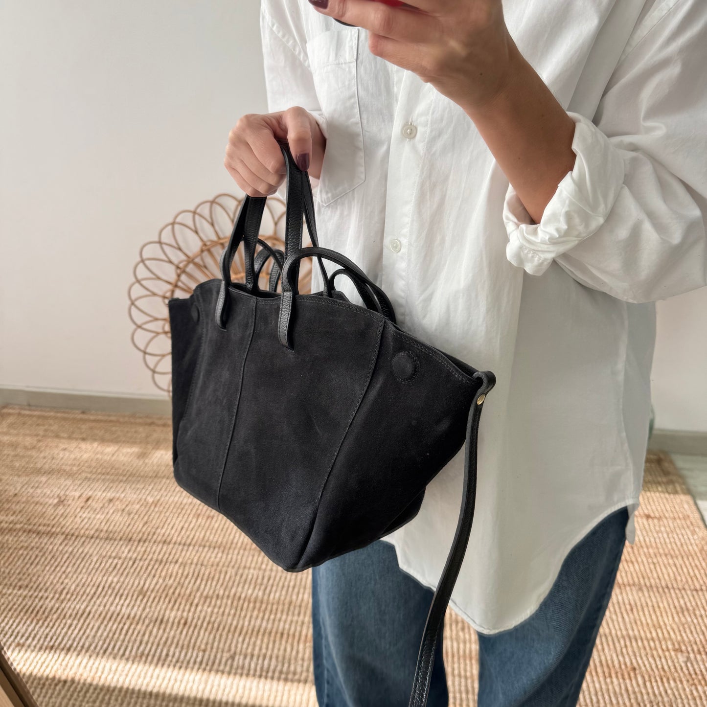 Bolso tote serraje negro