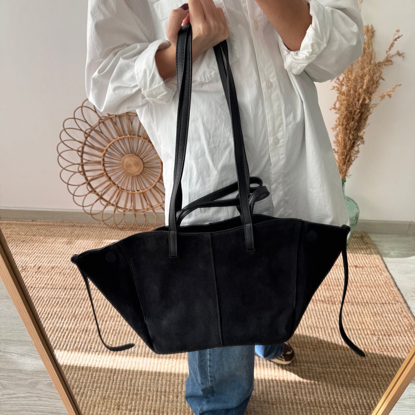 Bolso tote serraje negro