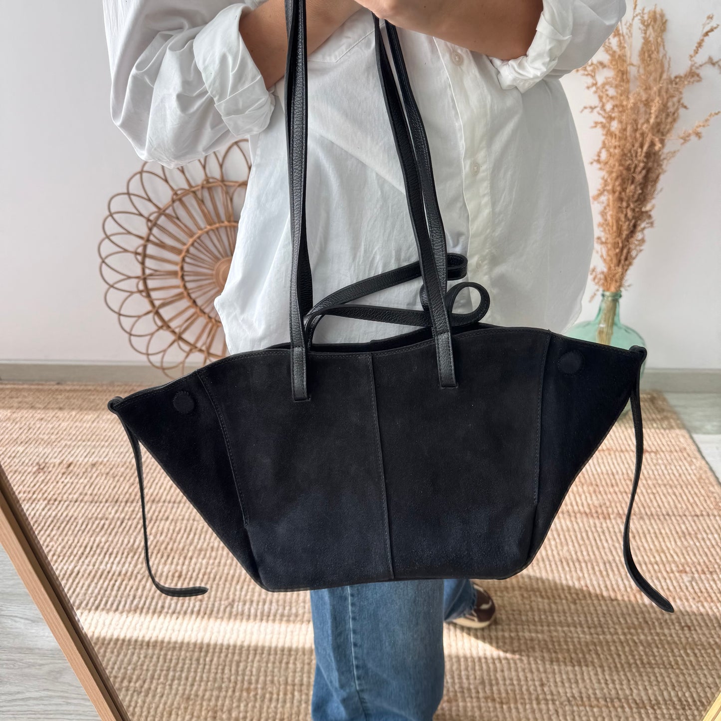 Bolso tote serraje negro