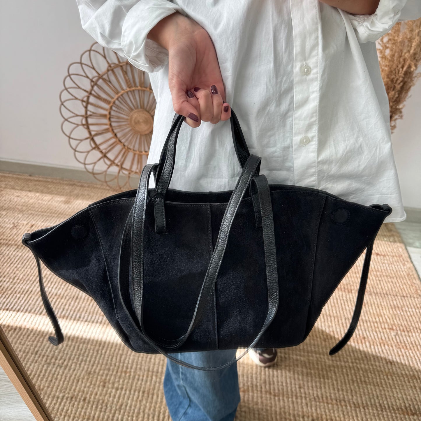 Bolso tote serraje negro