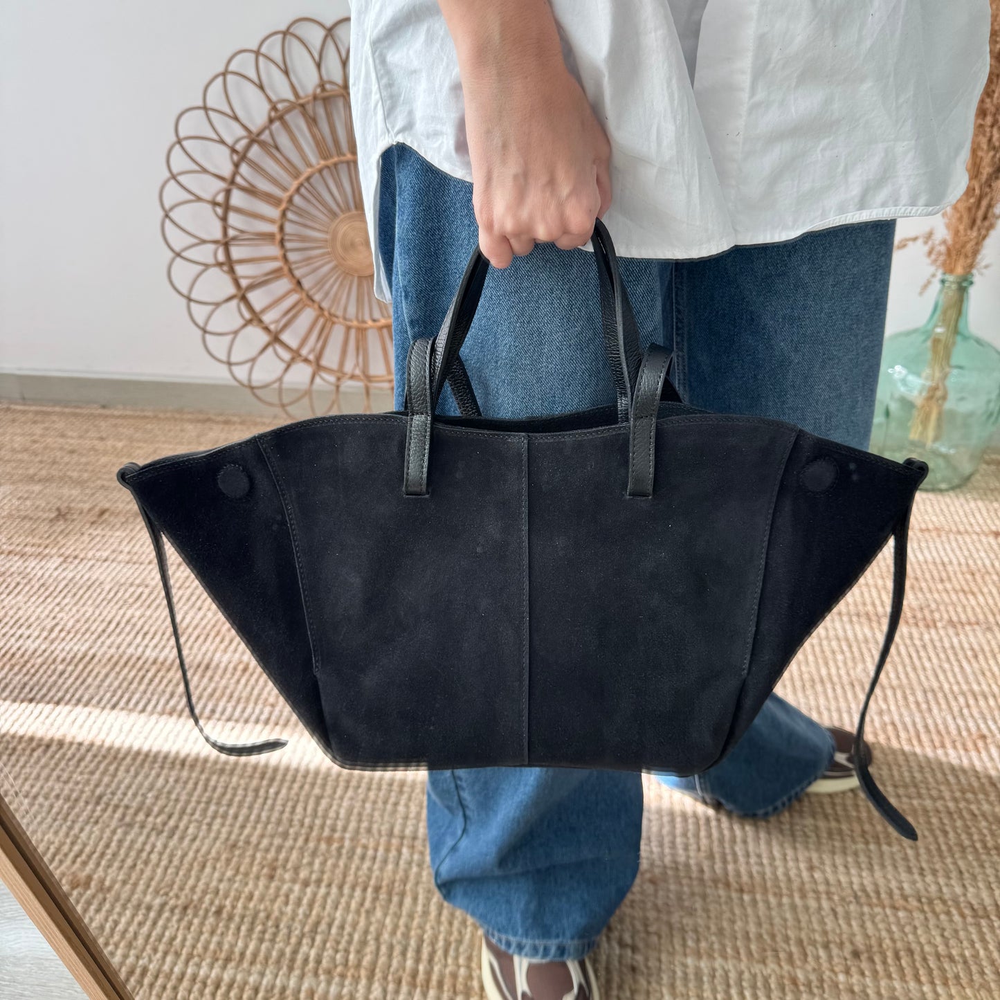 Bolso tote serraje negro