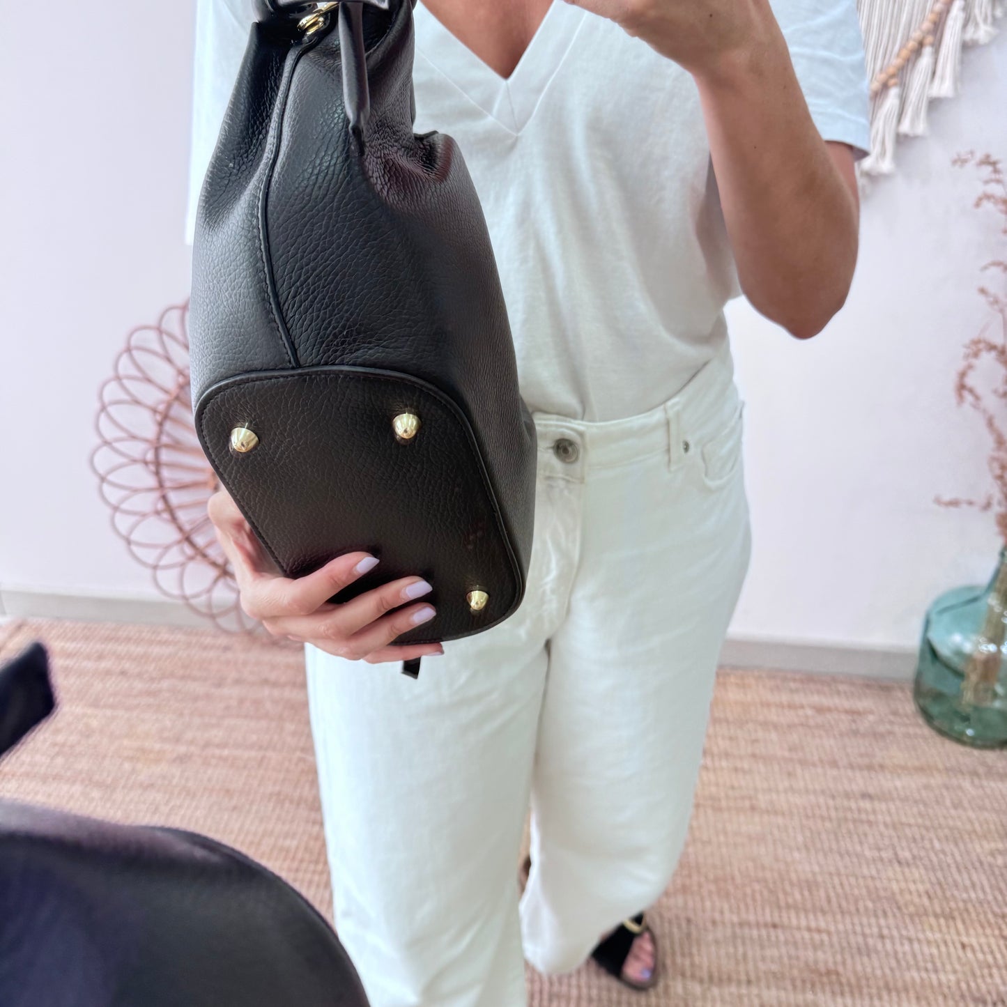 Bolso fruncido lateral negro