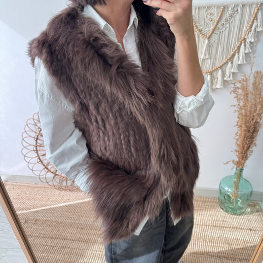 Chaleco de pelo natural marrón