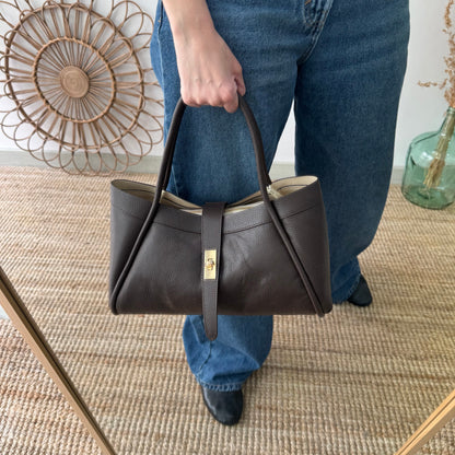 Bolso shopping piel marrón mediano