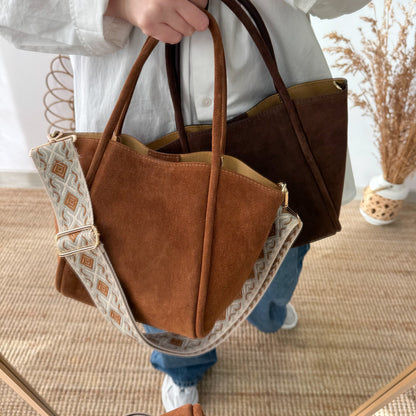 Bolso serraje camel asas