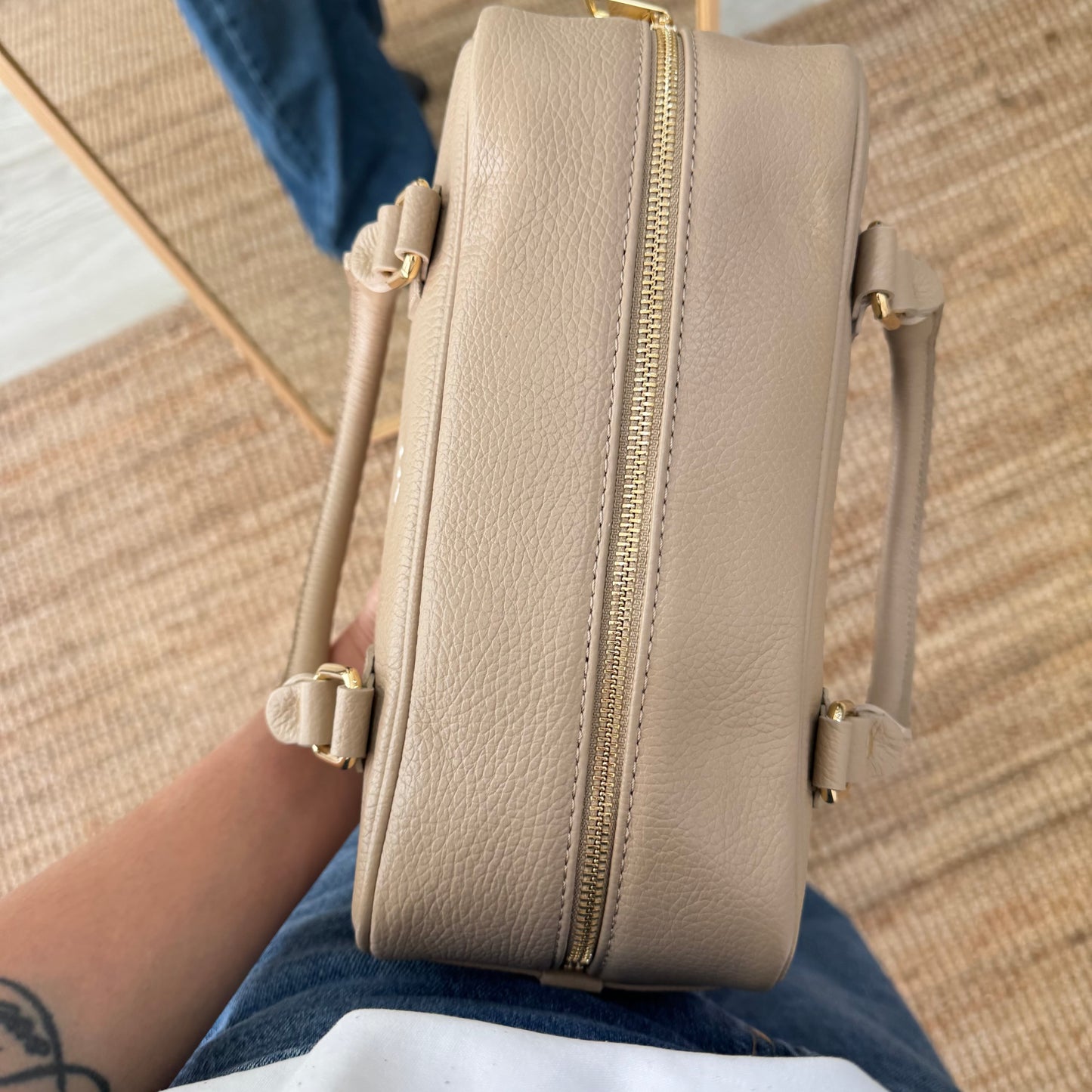 Bolso rectangular piel taupe