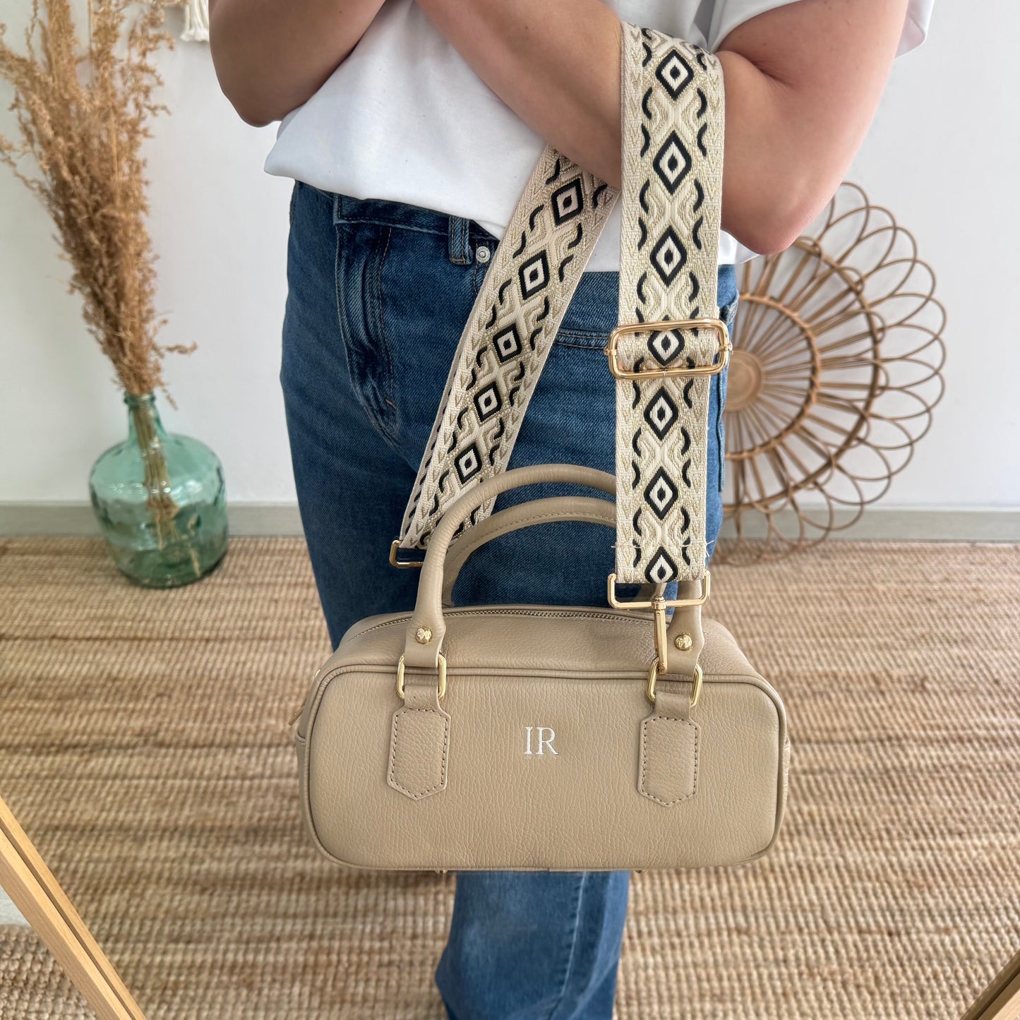 Bolso rectangular piel taupe