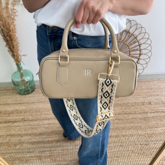 Bolso rectangular piel taupe