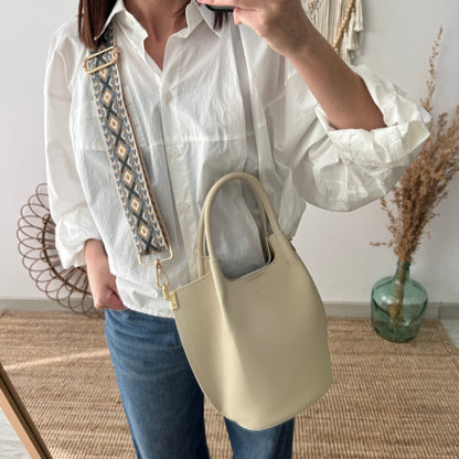 Bolso bucket asas rígidas beige - Bubbleshopbcn