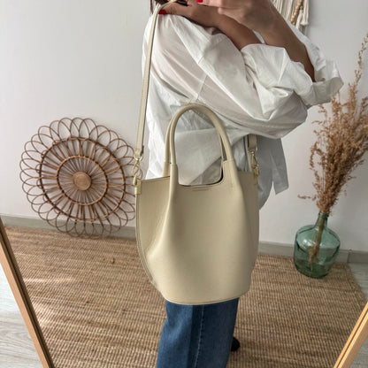 Bolso bucket asas rígidas beige - Bubbleshopbcn