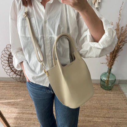 Bolso bucket asas rígidas beige - Bubbleshopbcn