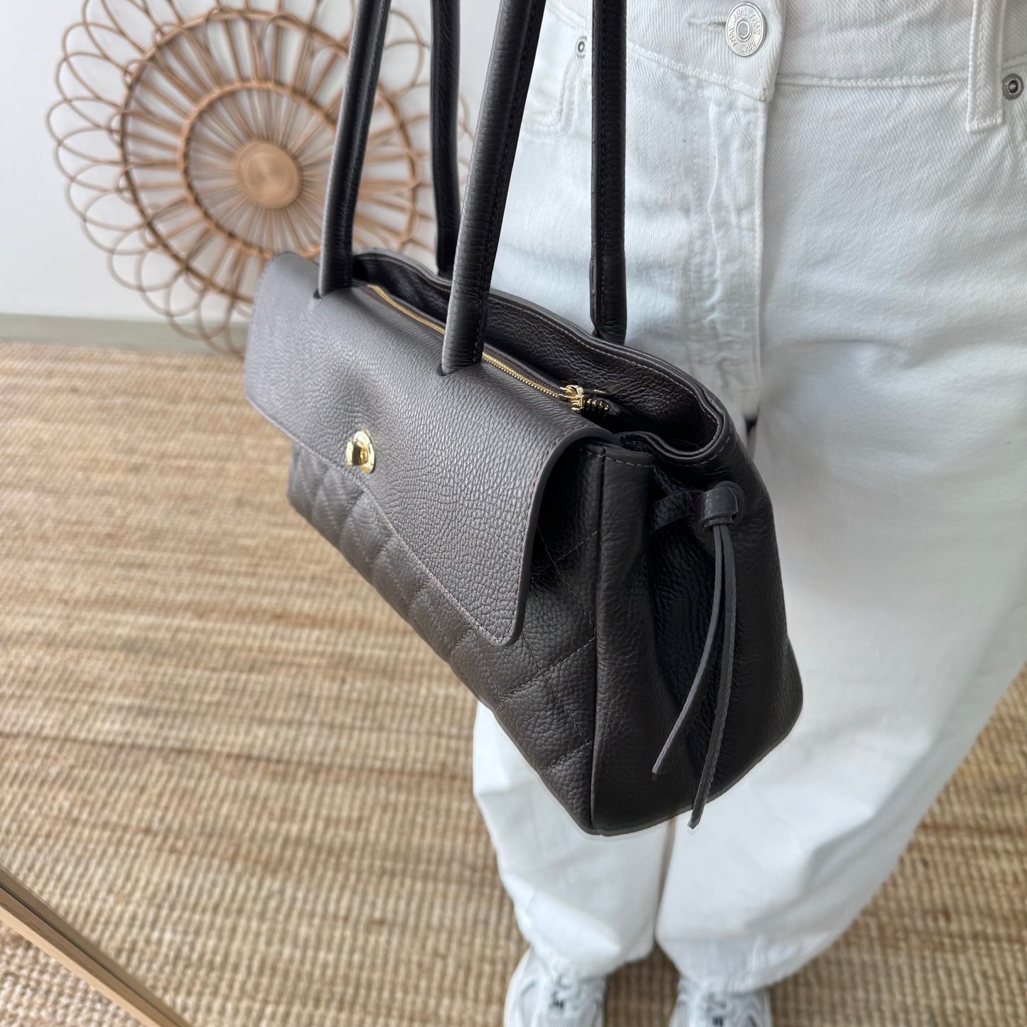 Bolso baguette marrón